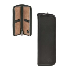 Federmäppchen Leder 19x7cm "Lenz" für 8 Stifte schwarz Sonnenleder