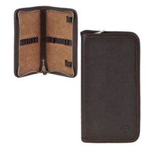Federmäppchen Leder 19x10cm "Novalis" für 10 Stifte mocca Sonnenleder