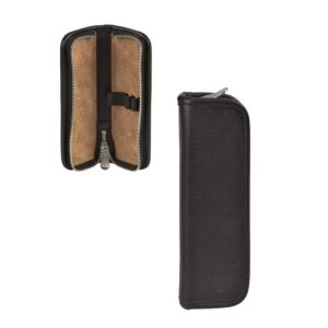 Federmäppchen Leder 16x5cm "Richter" für 3 Stifte schwarz Sonnenleder
