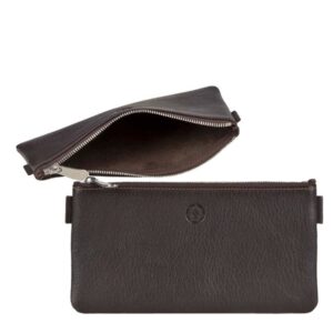 Stiftemäppchen Leder 19x6cm flach "Busch" mocca Sonnenleder