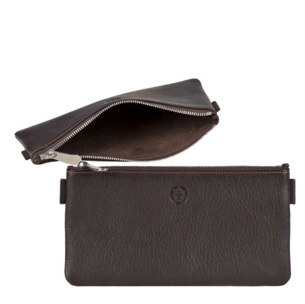 Stiftemäppchen Leder 19x6cm flach "Busch" mocca Sonnenleder