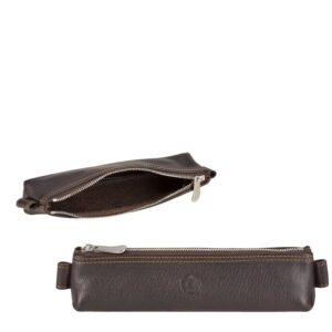 Federmäppchen Leder 19x5cm klein "Kafka" mocca Sonnenleder
