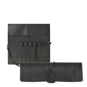 Stiftrolle Leder 19x19cm "Fichte" für 6 Stifte schwarz Sonnenleder