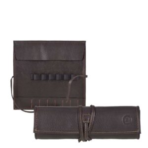 Stiftrolle Leder 19x19cm "Fichte" für 6 Stifte mocca Sonnenleder
