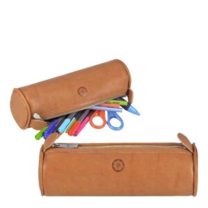 Schlampermäppchen Leder 20x6x6cm Rolle "Lotta" naturbraun Sonnenleder