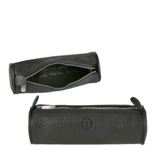 Schlampermäppchen Leder 20x6x6cm Rolle "Lotta" schwarz Sonnenleder