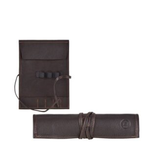 Stiftrolle Leder 13x19cm "Kästner" für 3 Stifte mocca Sonnenleder