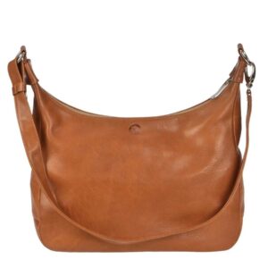 Sonnenleder Umhängetasche Leder 37x36cm "Valencia", hochwertige Schultertasche für Damen, exklusive Ledertasche, natur-braun