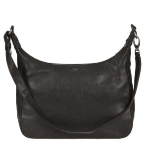 Sonnenleder Umhängetasche Leder 37x36cm "Valencia", hochwertige Schultertasche für Damen, exklusive Ledertasche, schwarz
