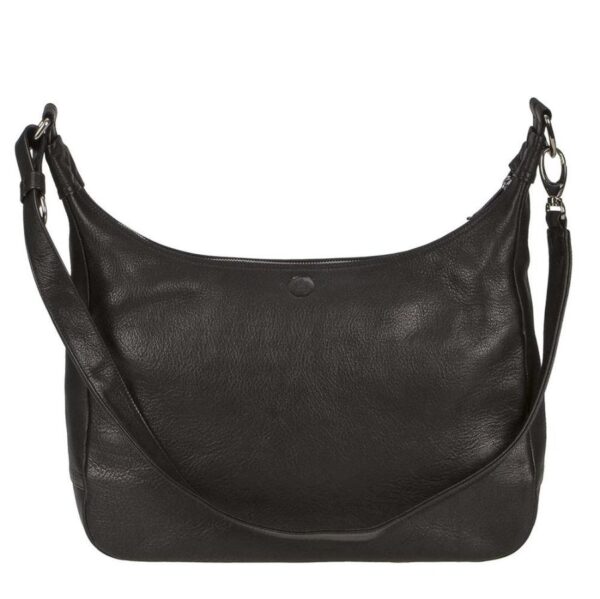 Sonnenleder Umhängetasche Leder 37x36cm "Valencia", hochwertige Schultertasche für Damen, exklusive Ledertasche, schwarz