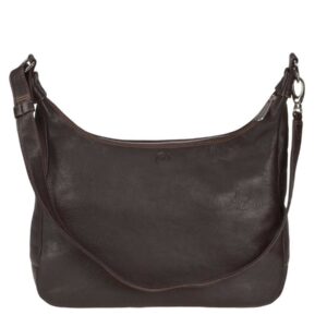 Sonnenleder Umhängetasche Leder 37x36cm "Valencia", hochwertige Schultertasche für Damen, exklusive Ledertasche, mocca-braun