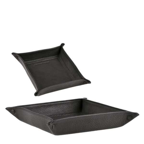 Schlüsselschale Leder 26x26cm "Taschenleerer" schwarz Sonnenleder