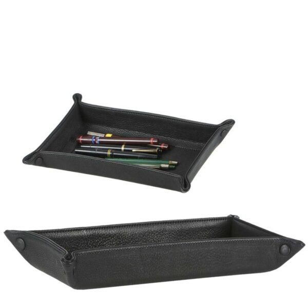 Schlüsselschale Leder 27x16cm "Taschenleerer" schwarz Sonnenleder