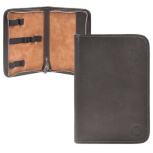 Federmäppchen Leder 13x19cm "Hauff" für 4 Stifte mocca Sonnenleder