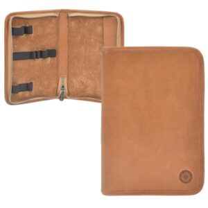 Federmäppchen Leder 13x19cm "Hauff" für 4 Stifte naturbraun Sonnenleder