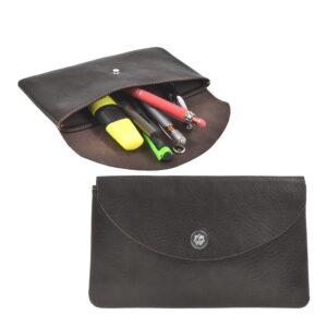 Stiftemäppchen Leder 18x11cm flach "Hempel" mocca Sonnenleder