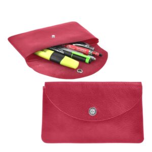 Stiftemäppchen Leder 18x11cm flach "Hempel" rot Sonnenleder