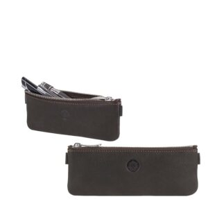 Stiftemäppchen Leder 16x6cm klein flach "Bode" mocca Sonnenleder