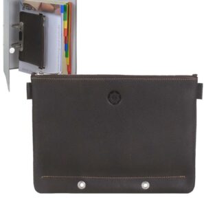 Stiftemäppchen Leder 21x15cm flach zum Abheften "Brentano" mocca Sonnenleder