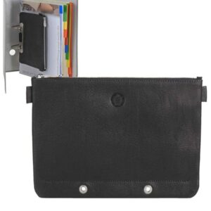 Stiftemäppchen Leder 21x15cm flach zum Abheften "Brentano" schwarz Sonnenleder