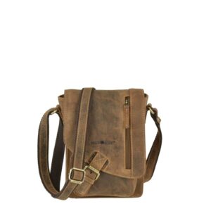 Umhängetasche Leder 18x25cm "Vintage" antikbraun Greenburry 1712-25