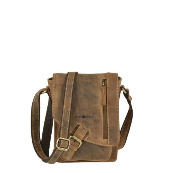 Umhängetasche Leder 18x25cm "Vintage" antikbraun Greenburry 1712-25