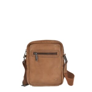 Umhängetasche Leder 19x22cm "Leonardo" cognac Bear Design CP1847-cognac