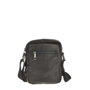 Umhängetasche Leder 19x22cm "Leonardo" schwarz Bear Design CP1847-black
