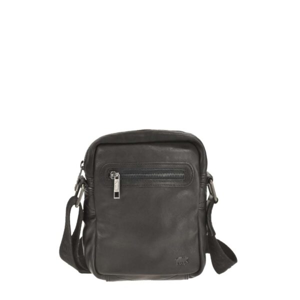 Umhängetasche Leder 19x22cm "Leonardo" schwarz Bear Design CP1847-black