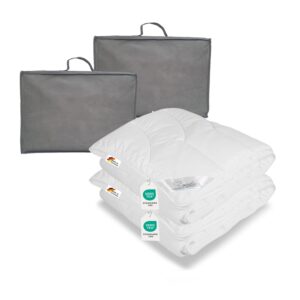 2x warme Allergiker Winter Bettdecke Duo Steppbett Klimafaser 135x200