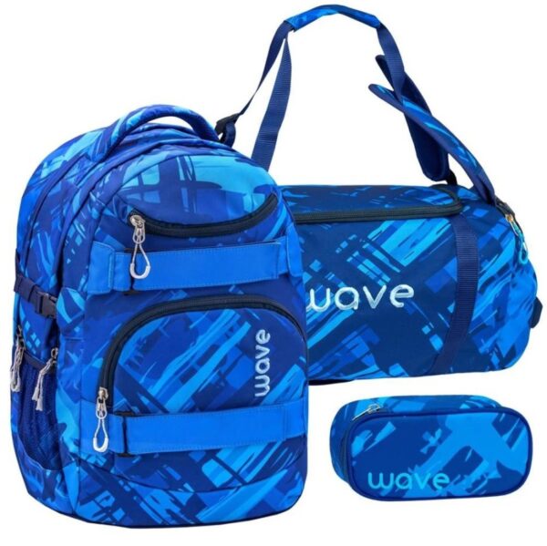 Wave Schulrucksack Set DEEP OCEAN 3teilig mit Sporttasche und Schlamper
