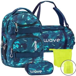 Wave Schulrucksack Set FANTASY 4teilig mit Sporttasche Schlamper und Regenschutz