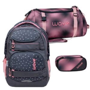 Wave Schulrucksack Set "Infinity Move" 3tlg. Dots Pinky