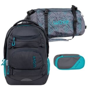 Wave Schulrucksack Set "Infinity Move" 3tlg. Grey Lagoon