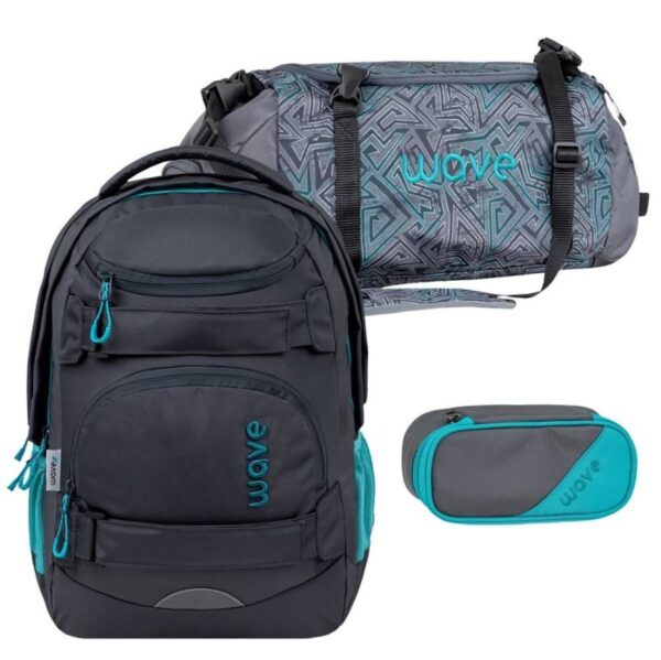 Wave Schulrucksack Set "Infinity Move" 3tlg. Grey Lagoon