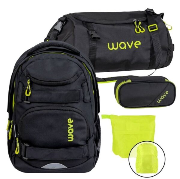 Wave Schulrucksack Set Infinity Move "Bold" mit Regenschutz