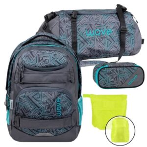 Wave Schulrucksack Set Infinity Move "Chaos Lagoon" mit Regenschutz