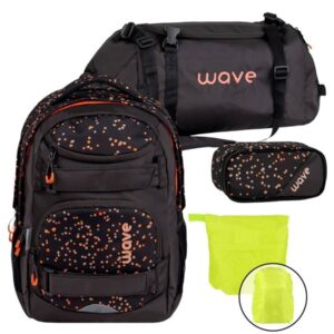 Wave Schulrucksack Set Infinity Move "Dots Blooms" mit Regenschutz