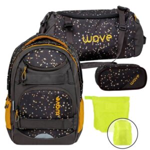 Wave Schulrucksack Set Infinity Move "Dots Sand" mit Regenschutz