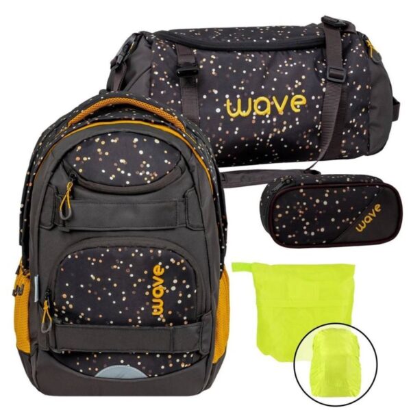 Wave Schulrucksack Set Infinity Move "Dots Sand" mit Regenschutz