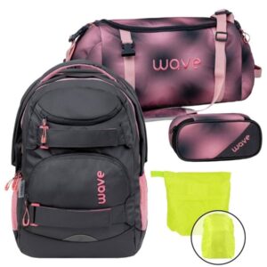 Wave Schulrucksack Set Infinity Move "Pinky" mit Regenschutz
