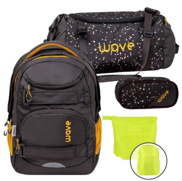 Wave Schulrucksack Set Infinity Move "Sand" mit Regenschutz
