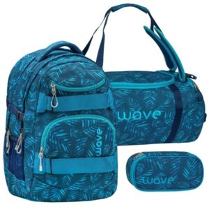 Wave Schulrucksack Set JUNGLE VIBE 3teilig mit Sporttasche und Schlamper