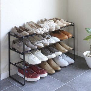 Schuhregal 41-70x46x25cm ausziehbar "Frame" schwarz Yamazaki Home 7556