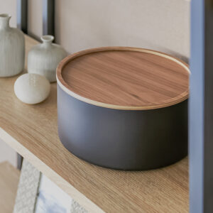 Aufbewahrungsbox 22x11cm rund "Rin" schwarz Yamazaki Home 5802