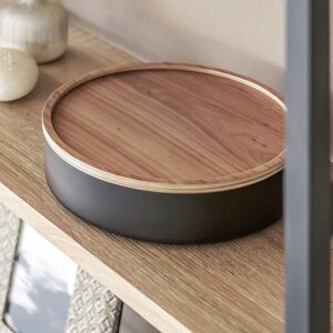 Aufbewahrungsbox 22x6cm rund "Rin" schwarz Yamazaki Home 5800