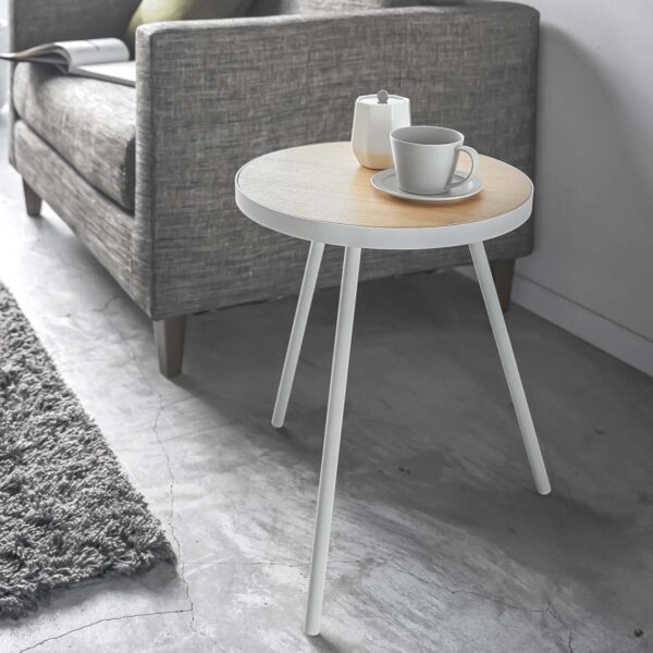 Beistelltisch 38x50cm rund "Tower" weiß Yamazaki Home 5558