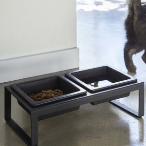 Futternapf 29x10x15cm mit 2 Schalen "Tower" schwarz Yamazaki Home 4745