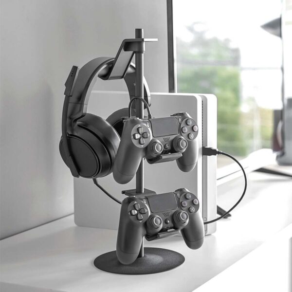 Controller-Halter 17x38cm mit 3 Ablagen "Tower" schwarz Yamazaki Home 5089