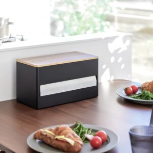 Küchenrollenhalter modern aus Metall schwarz stehend mit Ablage "Rin" japanisches Design Yamazaki Home